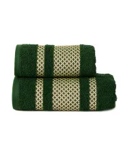 LIONEL Ręcznik, 50x90cm, kolor 002 ciemno zielony;butelkowy ze złotą bordiurą LIONEL