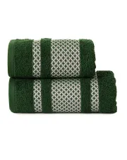LIONEL Ręcznik, 50x90cm, kolor 202 ciemno zielony;butelkowy ze srebrną bordiurą LIONEL